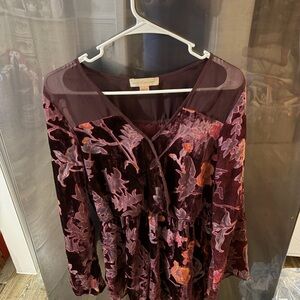 Band of Gypsies Burgundy Floral Slip Dress (AS IS)